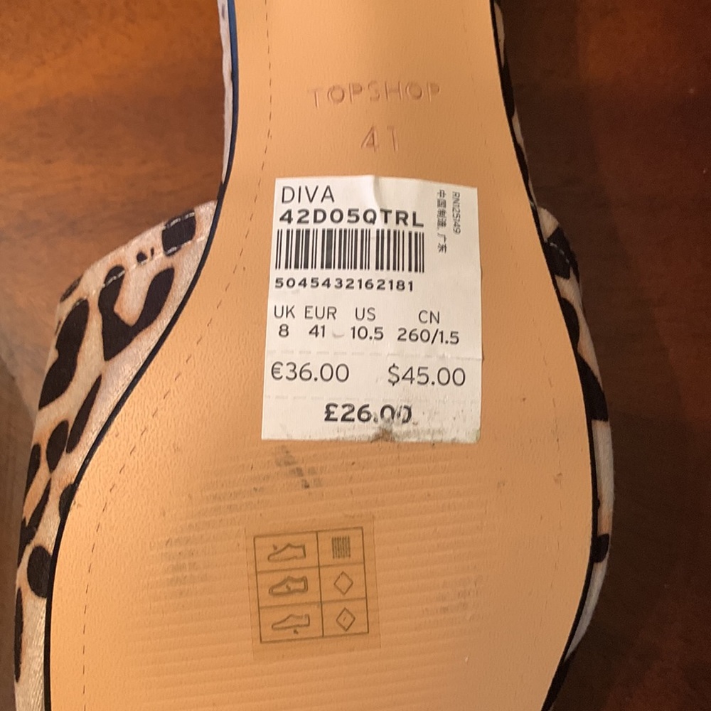 TopShop Leopard Slides NWT - Picture 8 of 9